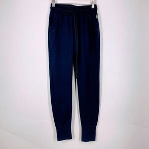 Free People Movement Womens Navy Blue High Rise Drawstring Joggers Sweatpants